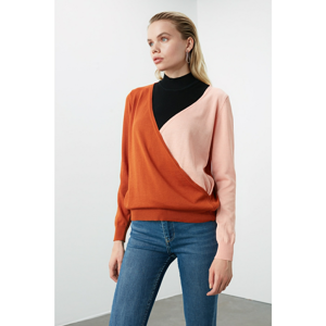 Trendyol Cinnamon Color Block CruiseR Knit Sweater