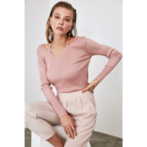 Trendyol Rose Dry Cut Out Detailed Knitwear Sweater