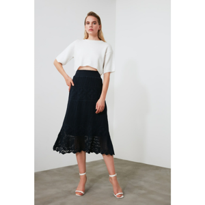 Trendyol Navy Knitting Detailed Knitwear Skirt