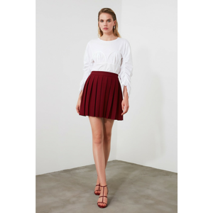 Trendyol Burgundy Pleated Skirt