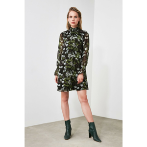 Trendyol Multi-Color Floral Patterned Gipe Detailed Dress