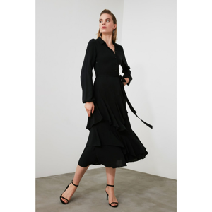 Trendyol Black BeltEd Frill dress