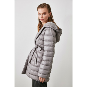 Trendyol Mink Hooded Belted Inflatable Coat