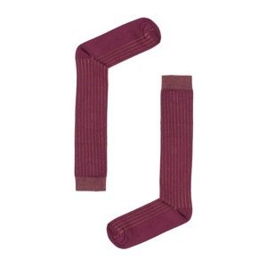 Kabak Unisex's Socks Long Ribbed Burgundy