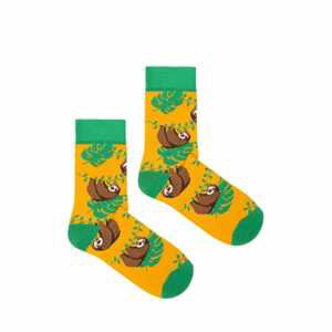 Kabak Unisex's Socks Patterned Sloths Mustard