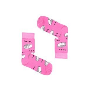 Kabak Unisex's Socks Patterned Tofu Pink