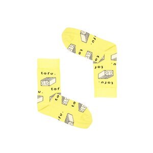 Kabak Unisex's Socks Patterned Tofu Yellow