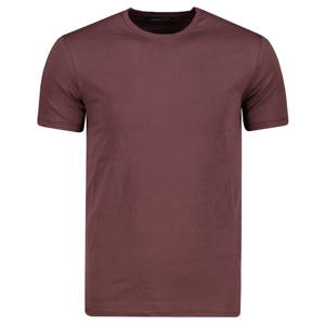 Trendyol Brown Print Men's T-Shirt - Cotton Short Sleeve Bike Collar T-Shirt