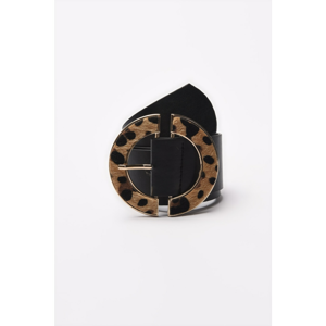 Trendyol Black Leopard Buckle Leather Looking Belt