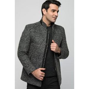 PLT8327 DEWBERRY MEN's COAT-PATTERNED GREY