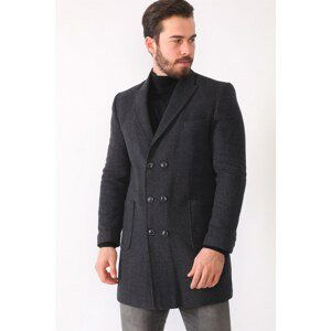 PLT8355 DEWBERRY MEN's COAT-PATTERNED ANTHRACITE