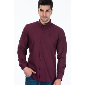 G616 DEWBERRY LINEN SHIRT-BURGUNDY