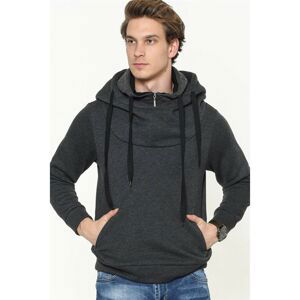 1036 DEWBERRY DOUBLE HOODED SWEATSHIRT-ANTHRACIC