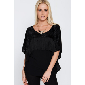 Z4938 DEWBERRY WOMEN's BLOUSE-BLACK