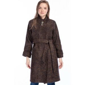 Z6602 DEWBERRY WOMEN'S COAT (OUT SOURCE BROOCH)-COFFEE