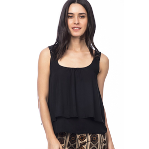 Z6202 DEWBERRY WOMEN's BLOUSE-BLACK