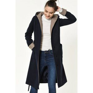 Z6422 DEWBERRY WOMEN's COAT-LACİVERT