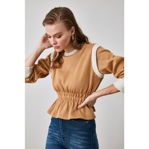 Trendyol Camel Peplum Detailed Knitsweater