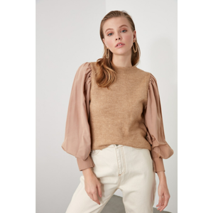 Trendyol Camel Arm Woven Knitwear Sweater