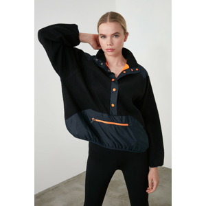 Trendyol Black Double Sided Neon Parachute Fabric Detailed Sports Sweatshirt