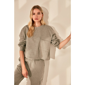 Trendyol Basic Knitted Sweatshirt WITH Grey Pocket