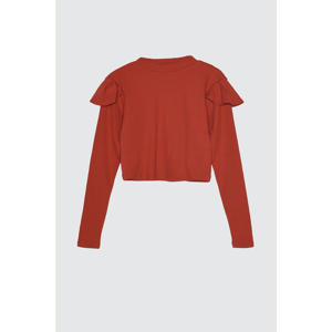 Trendyol Cinnamon Frill Detailed Fitilli Knitted Blouse