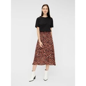Red Patterned Midi Skirt Pieces Raya