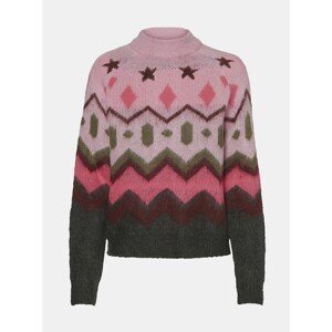 Noisy May Luke Pink Patterned Sweater