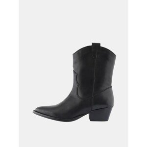Black Leather Low Boots Pieces Sarada