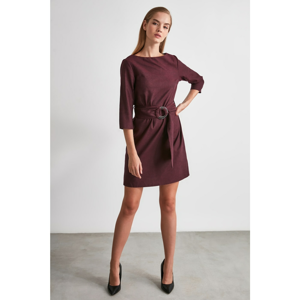 Trendyol Burgundy Belt Dress