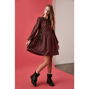 Trendyol Burgundy Waist Detail Dress