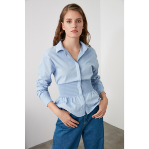 Trendyol Blue Waist Gathered Shirt