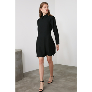 Trendyol Black Collar Detailed Tweed Dress