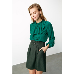 Trendyol Emerald Green Belt Detailed Skirt
