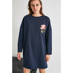 Trendyol Navy Embroidered Knitting Dress