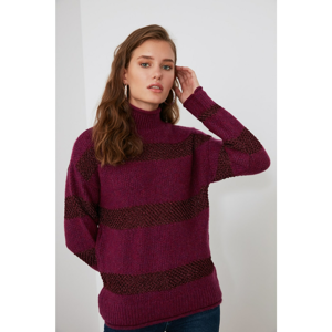 Trendyol Fuchya Striped Knitwear Sweater