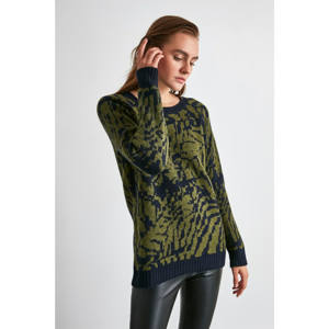 Trendyol Khaki Jacquard Knit Sweater