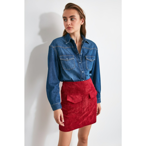 Trendyol Burgundy Pocket Detailed Skirt