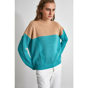 Trendyol Mint Color Block Sweater