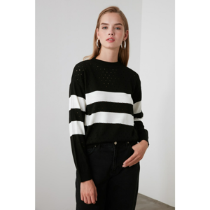 Trendyol Black Striped Blindk Sweater