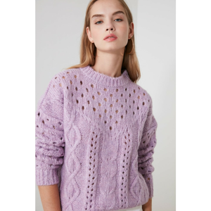 Trendyol Lila Mesh Detailed Captive Sweater