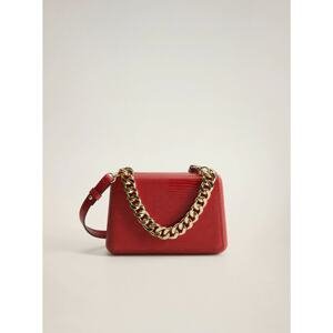 Red crossbody handbag with snake pattern Mango Estel