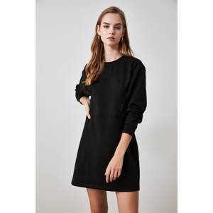 Trendyol Knitted Sweat Dress with Black Corset
