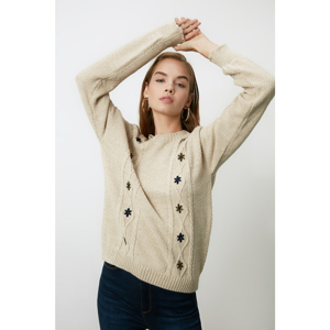Trendyol Mink Knitting Detailed Knitwear Sweater