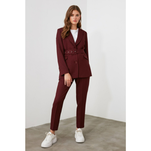 Trendyol Burgundy Fastened Trousers