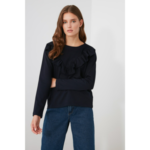 Trendyol Navy Frill Knitted Blouse