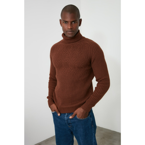 Trendyol Tile Men's Tissue Paneled Fishcho Collar Sweater