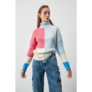 Trendyol Pink Color Block Knitwear Sweater