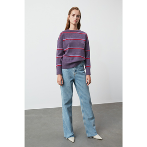 Trendyol Purple Striped Knitwear Sweater