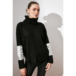 Trendyol Black Arm Varied Knitwear Sweater